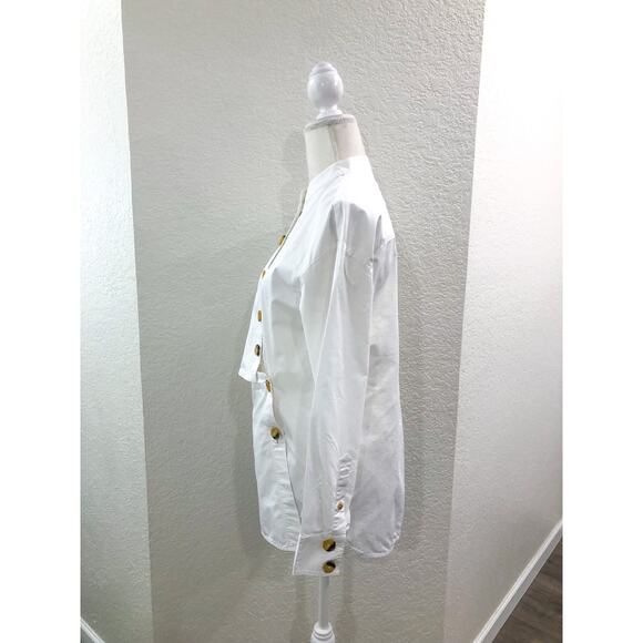 Tibi Asymmetrical Cotton Button Up Shirt - Picture 4 of 11